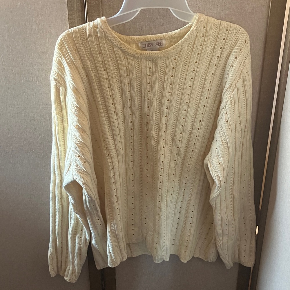 FINAL MARKDOWN Cherokee Ivory Textured Knit Sweater xl